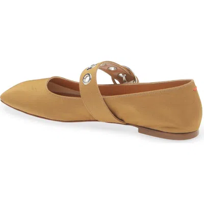 Aeyde Uma Embellished Grosgrain Mary Jane Ballet Flats In Caramel