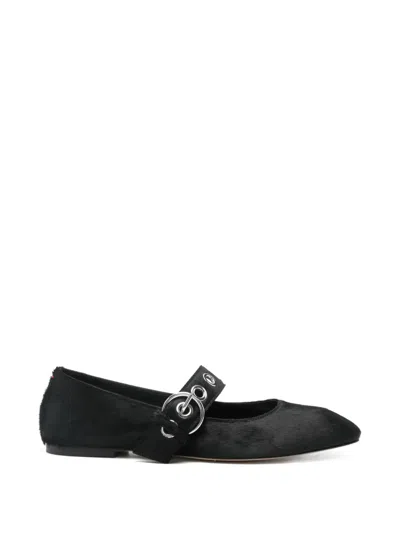 Aeyde Uma Eyelet Ponyhair Fst Pumps In Black