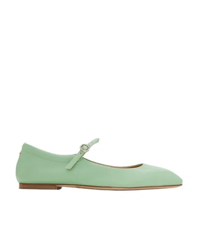Aeyde Uma Flat Shoes With Square Head In Green