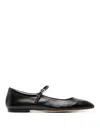 Aeyde Maryjane Leather Ballerina Shoes In Negro