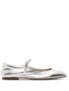 Aeyde 10mm Uma Laminated Leather Ballerina In Metallic