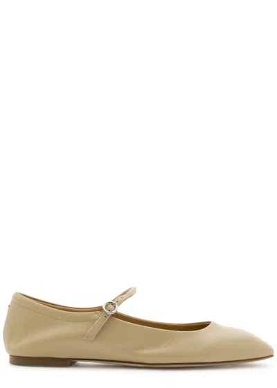 Aeyde Uma Leather Ballet Flats In Beige