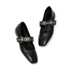 Aeyde Nappa Leather Flats With Circular Hardware Detail In Black