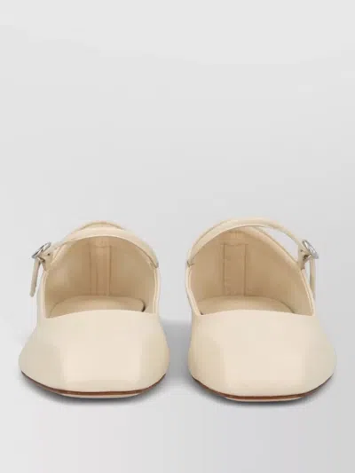 Aeyde Uma Mary Jane Ballerina Flat Shoe In White