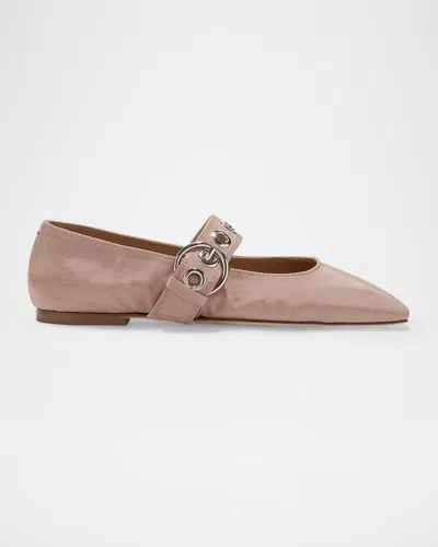 Aeyde Uma Mary Jane Ballerina Flats In Coral