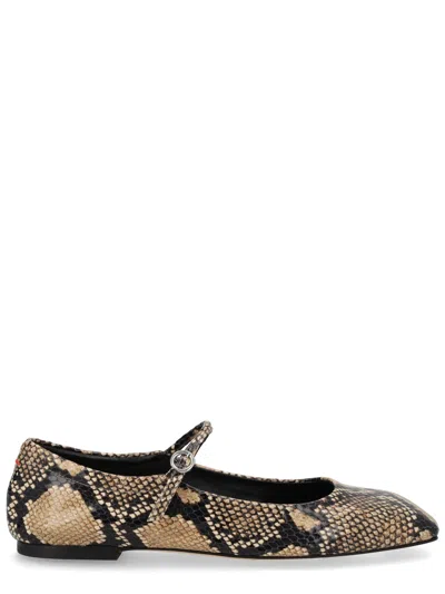 Aeyde Uma Snake-effect Leather Mary Jane Ballet Flats In Animal Print