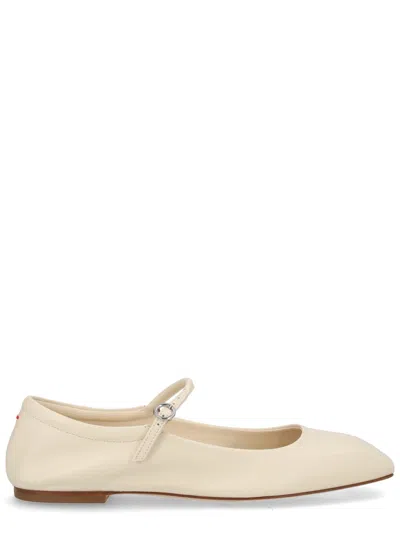 Aeyde Uma Mary-jane Nappa Leather Flats In Neutral