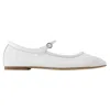 Aeyde Round Toe Ballerina Shoes With Contrast Piping In White