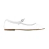 Aeyde Round Toe Ballerina Shoes With Contrast Piping In White