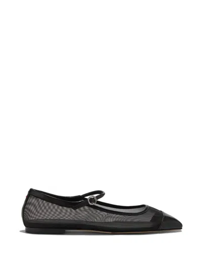 Aeyde Uma Mesh Ballet Flats In Black