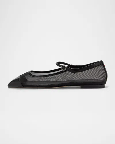Aeyde Uma Mesh Mary Jane Ballerina Flats