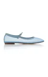 Aeyde Uma Mesh Mary Jane Flats In Blue