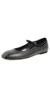 Aeyde Uma Studded Leather Mary Jane Ballet Flats In Black