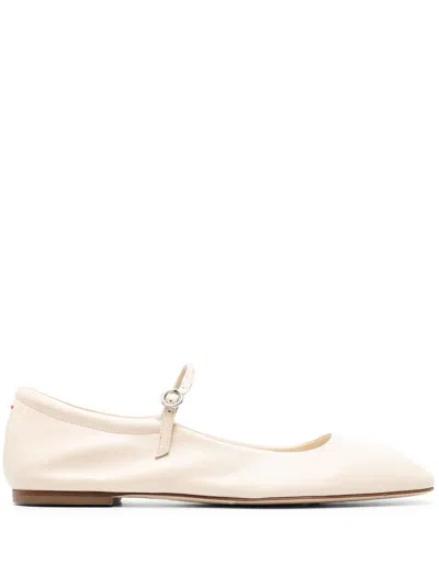 Aeyde Maryjane Leather Ballerina Shoes In Nude & Neutrals