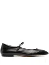 Aeyde Cleo Glossed Leather Flats In Black