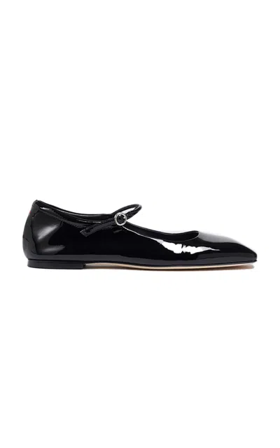 Aeyde Black Uma Leather Mary-jane Ballerina Flats