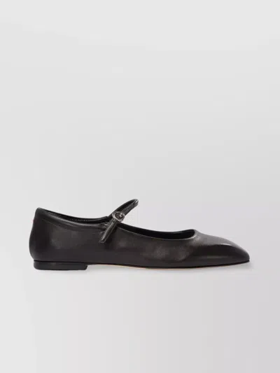 AEYDE "UMA" SQUARE TOE BALLET FLATS WITH BUCKLE DETAIL