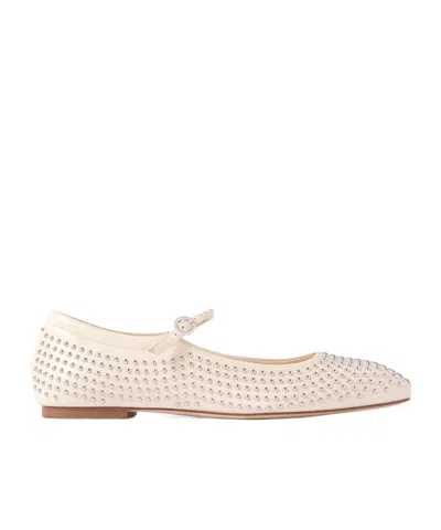 Aeyde Uma Studded Leather Mary Jane Ballet Flats In Neutral