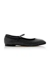 Aeyde Uma Studded Leather Mary Jane Ballet Flats In Black