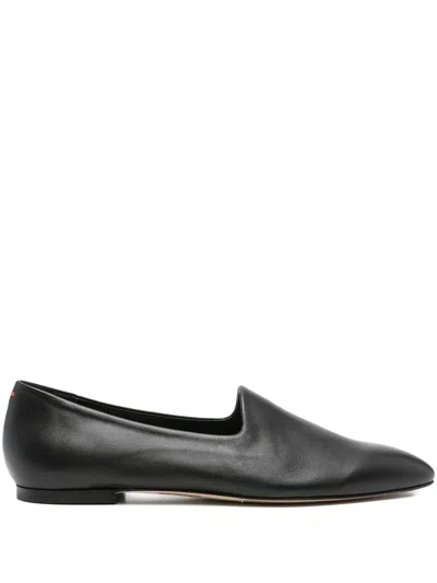 Aeyde Vanna Pointed-toe Leather Loafers In Black