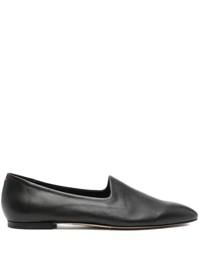 Aeyde Vanna Pointed-toe Leather Loafers In Black