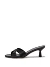 Aeyde Black Vero Leather Mule Heeled Sandals In Animal Print