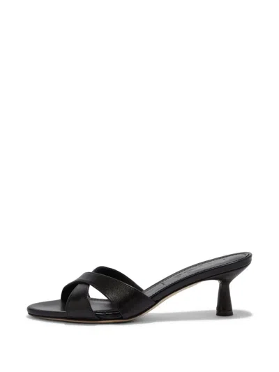 Aeyde Vero Crossover Strap Sandals In Black