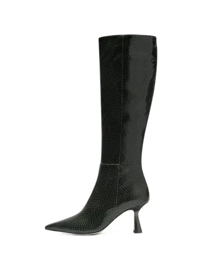 Aeyde Vina Snakeskin-effect Boots In Green