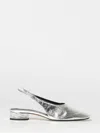 Aeyde Womens Silver Dua Slingback Leather Flats Eur 40.5 / 7.5 Uk In Animal Print