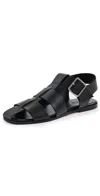Aeyde 10mm Whit Leather Fisherman Sandals In Black