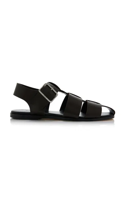 AEYDE WHIT LEATHER FISHERMAN SANDALS