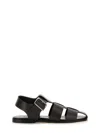 Aeyde Buckle Fastened Cut Out Sandals In Black