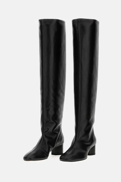 Aeyde Leather Willa Knee-high Boots Heel 5cm In Black