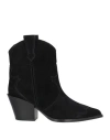 Aeyde Woman Ankle Boots Black Size 6 Cow Leather In Black