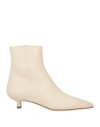 Aeyde Woman Ankle Boots Ivory Size 5 Leather In Neutral