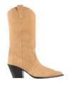 Aeyde Woman Ankle Boots Sand Size 12 Leather