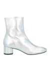 Aeyde Woman Ankle Boots Silver Size 7 Leather In White