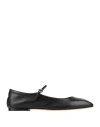 Aeyde Woman Ballet Flats Black Size 5 Leather In Black