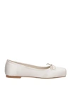 Aeyde Woman Ballet Flats Off White Size 12 Textile Fibers In White