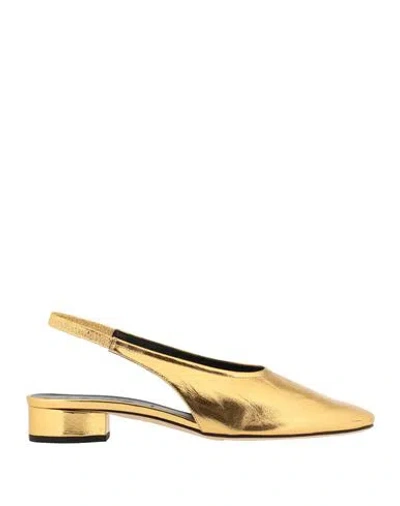 Aeyde Woman Pumps Gold Size 6 Leather