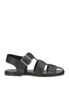 Aeyde Buckle Fastened Cut Out Sandals In Black