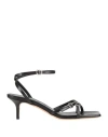 Aeyde Nappa Leather Sandals With Pointed Toe In Black