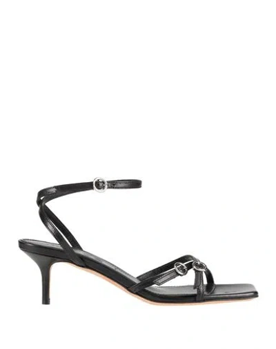 AEYDE AEYDE WOMAN SANDALS BLACK SIZE 8 LEATHER