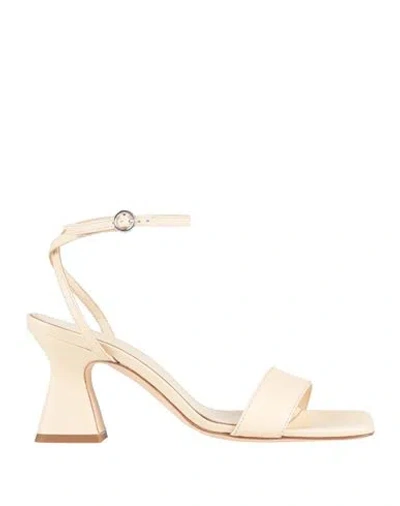 Aeyde Woman Sandals Cream Size 6 Leather In White