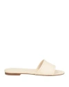 Aeyde Woman Sandals Ivory Size 5 Leather In White