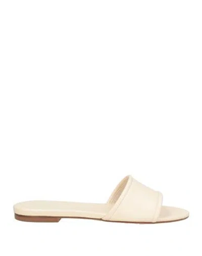 Aeyde Woman Sandals Ivory Size 5 Leather In White