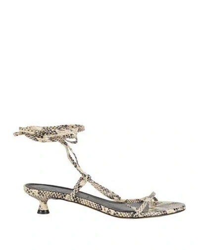 Aeyde Woman Sandals Ivory Size 8 Leather In White
