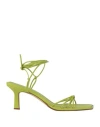 Aeyde Woman Sandals Lime Green Size 6 Leather In Green