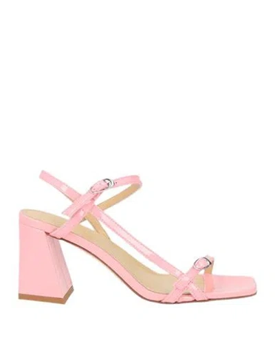Aeyde Woman Sandals Pink Size 8 Leather