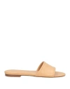 Aeyde 10mm Sumi Flat Leather Slide Sandals In Neutral